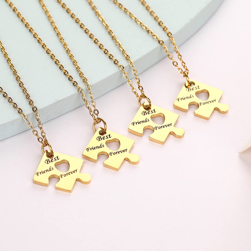Yonhon 4 BFF Best Friend Necklace Puzzle Friendship Necklace for 4 - Image 3